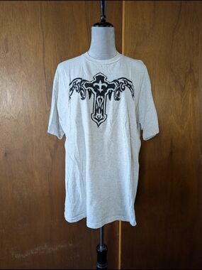 Light Gray Graphic Cross Short-Sleeve Men's Tee